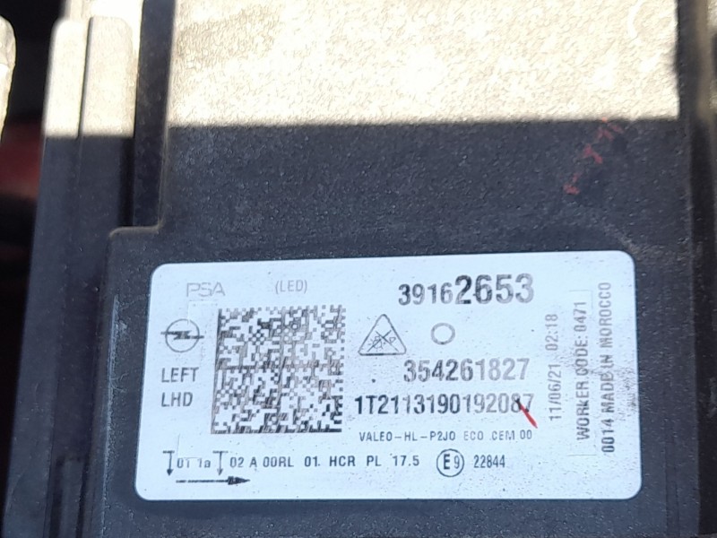 Recambio de faro izquierdo para opel corsa f (p2jo) 1.2 (68) referencia OEM IAM 9829522780  