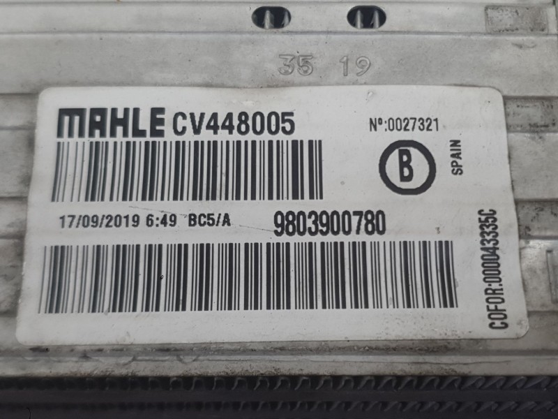 Recambio de intercooler para citroën c-elysee (dd_) 1.5 bluehdi 100 referencia OEM IAM 9803900780  