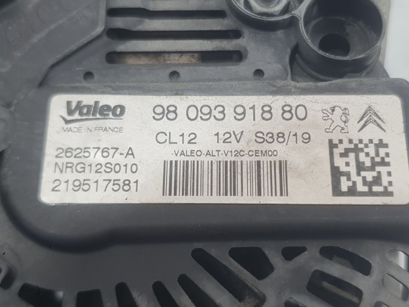 Recambio de alternador para citroën c-elysee (dd_) 1.5 bluehdi 100 referencia OEM IAM 9809391880 1686437380 