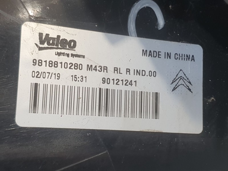 Recambio de piloto trasero derecho para citroën c-elysee (dd_) 1.5 bluehdi 100 referencia OEM IAM 9818810280  