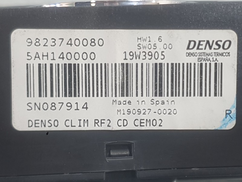 Recambio de mando climatizador para citroën c-elysee (dd_) 1.5 bluehdi 100 referencia OEM IAM   