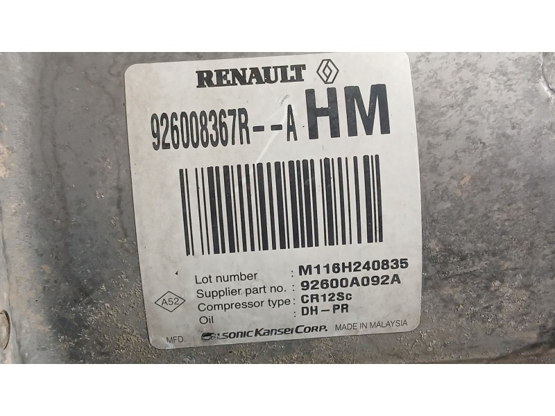 Recambio de compresor aire acondicionado para dacia duster (hs_) 1.2 tce 125 referencia OEM IAM 926008367R  