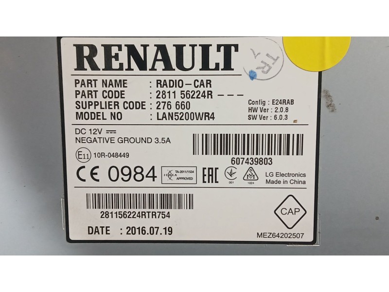 Recambio de sistema navegacion gps para dacia duster (hs_) 1.2 tce 125 referencia OEM IAM   