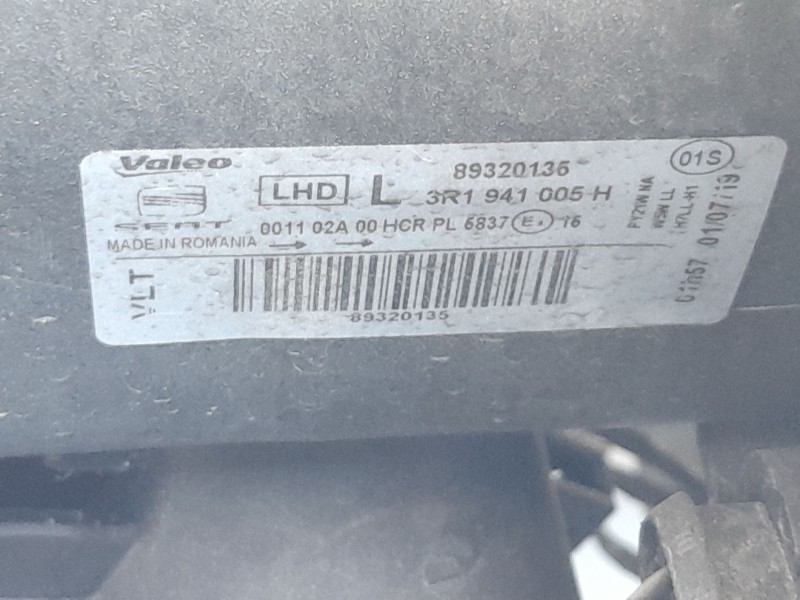 Recambio de faro izquierdo para seat exeo (3r2) 1.8 tsi referencia OEM IAM 3R1941005H  