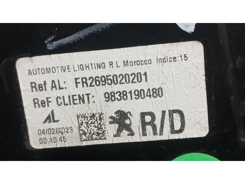 Recambio de piloto trasero derecho exterior para peugeot 2008 ii (ud_, us_, uy_, uj_, ur_, uc_) 1.2 puretech 130 referencia OEM 