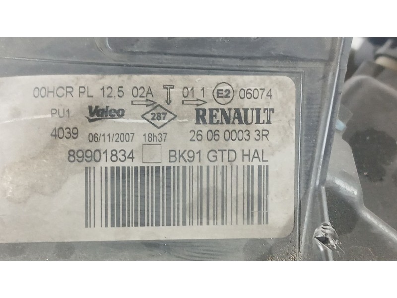 Recambio de faro izquierdo para renault laguna iii (bt0/1) 1.5 dci (bt00, bt0a, bt0t, bt1j) referencia OEM IAM 260600038R  