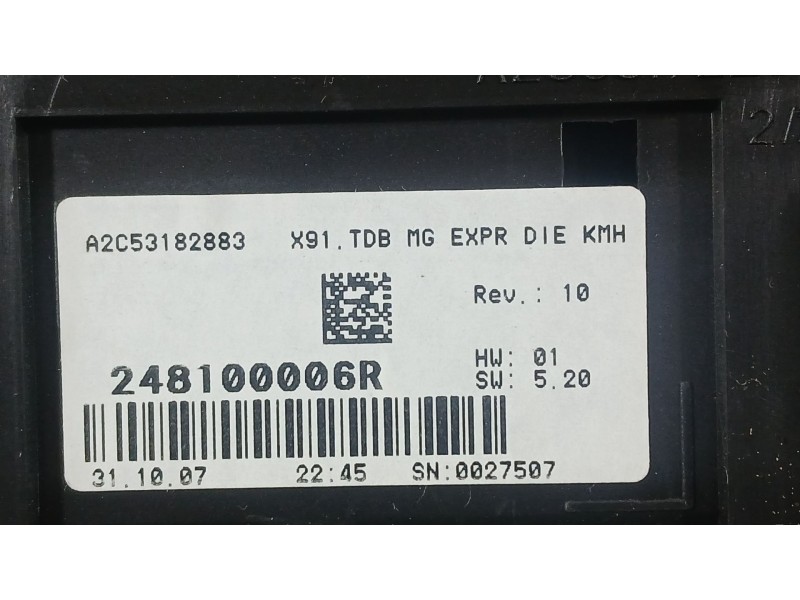 Recambio de cuadro instrumentos para renault laguna iii (bt0/1) 1.5 dci (bt00, bt0a, bt0t, bt1j) referencia OEM IAM 248100003R  