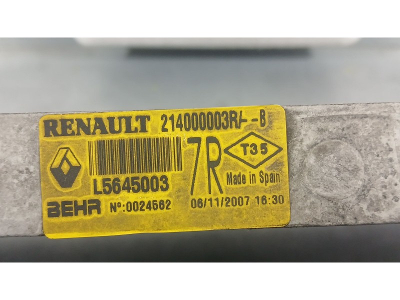 Recambio de radiador agua para renault laguna iii (bt0/1) 1.5 dci (bt00, bt0a, bt0t, bt1j) referencia OEM IAM 214100004R  