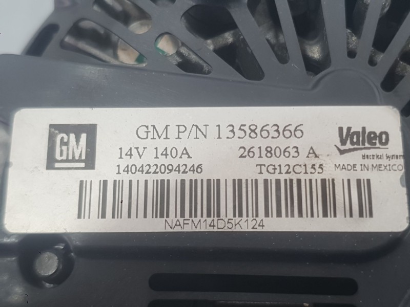 Recambio de alternador para opel astra j (p10) 1.6 cdti (68) referencia OEM IAM 13586367 95519901 