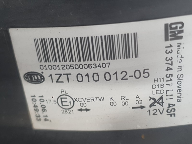 Recambio de faro izquierdo para opel astra j (p10) 1.6 cdti (68) referencia OEM IAM 13253646  