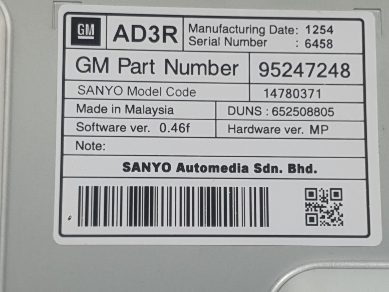 Recambio de sistema navegacion gps para opel astra j (p10) 1.6 cdti (68) referencia OEM IAM 84046061 C/SISTEMA DE AUDIO 