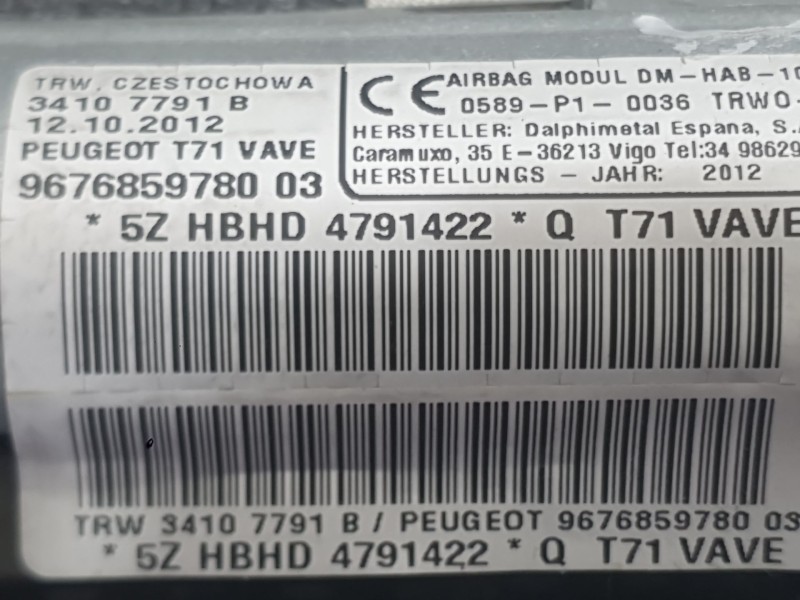 Recambio de airbag cortina delantero izquierdo para peugeot 308 i (4a_, 4c_) 1.6 hdi referencia OEM IAM 8337CY  