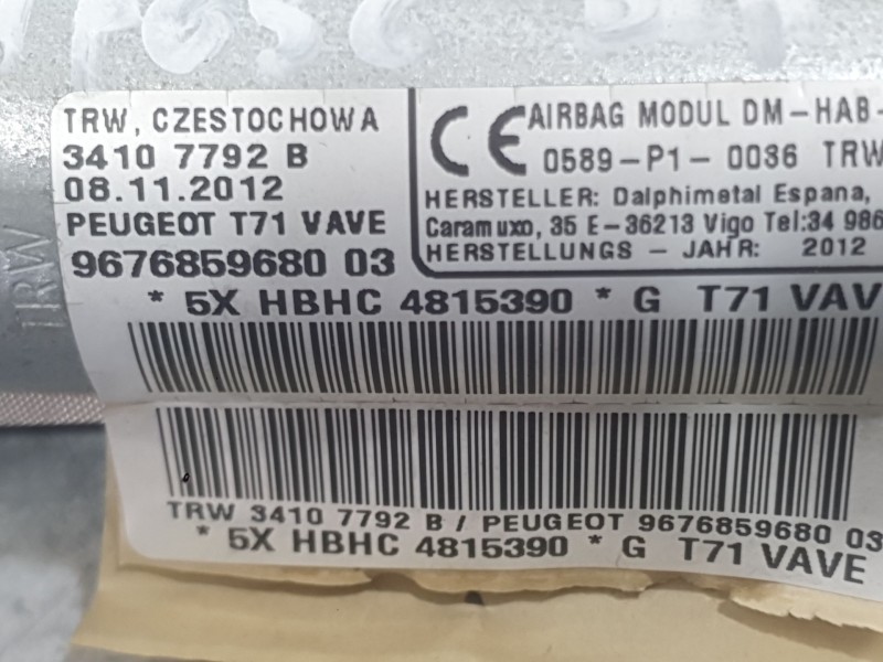 Recambio de airbag cortina delantero derecho para peugeot 308 i (4a_, 4c_) 1.6 hdi referencia OEM IAM 8337CZ  
