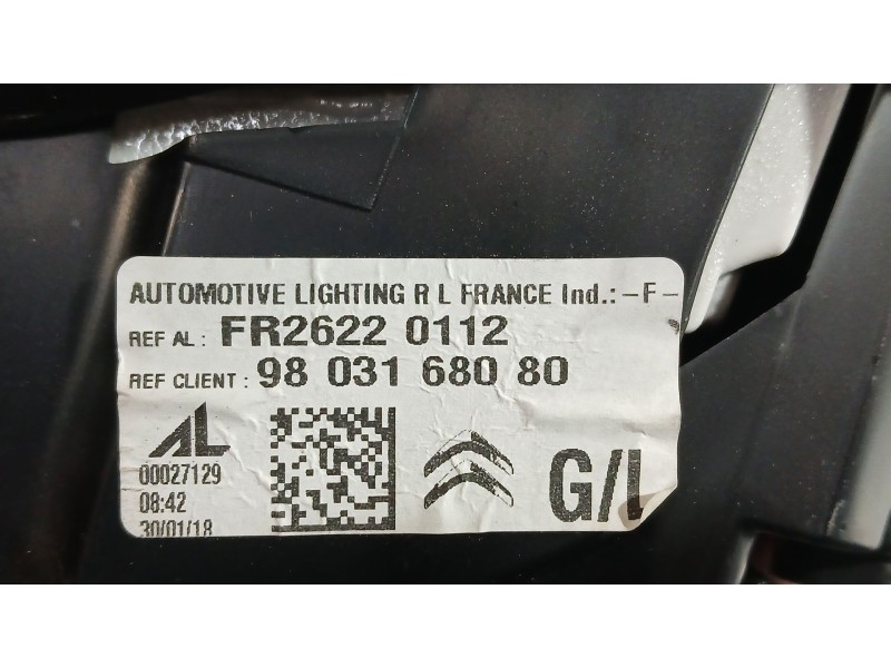 Recambio de piloto trasero izquierdo interior para citroën ds5 2.0 bluehdi 150 referencia OEM IAM 9803168080  