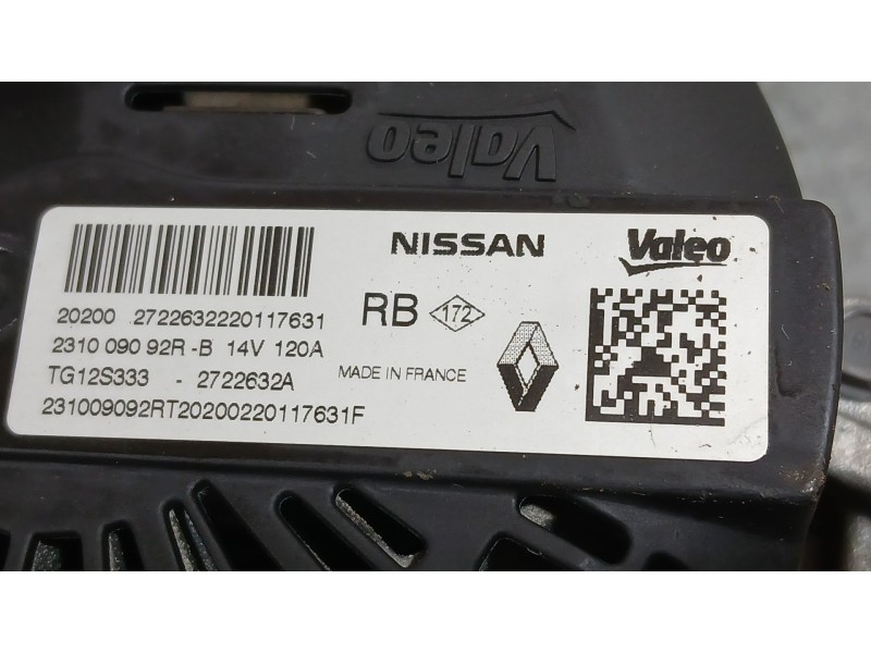 Recambio de alternador para dacia sandero ii (b8_) 1.0 lpg (b8ml) referencia OEM IAM VERE8411  