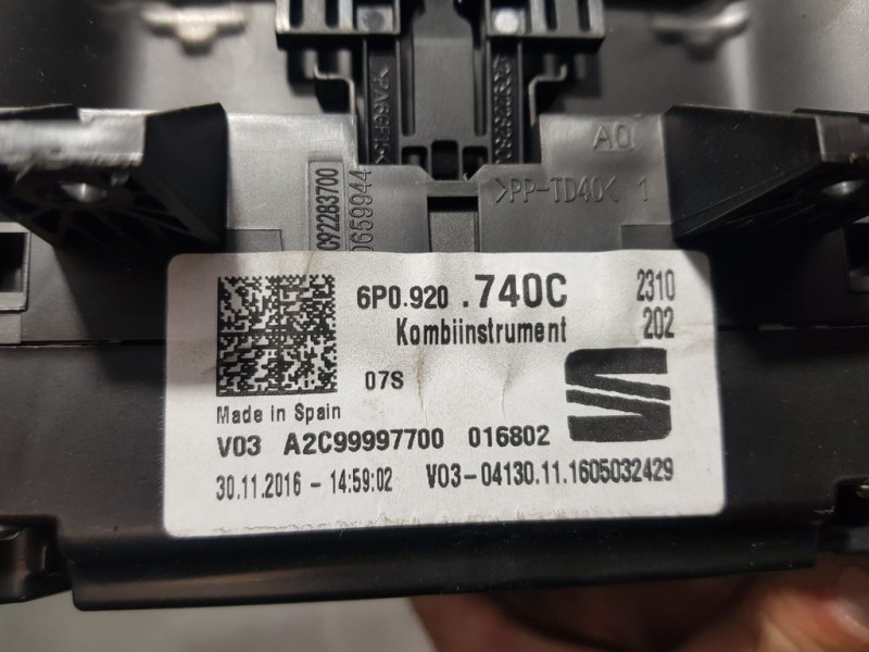 Recambio de cuadro instrumentos para seat ibiza sc (6p5) fr referencia OEM IAM 6P0920740C A2C99997700 VDO