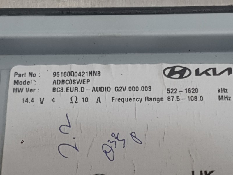 Recambio de sistema navegacion gps para hyundai i20 iii (bc3, bi3) 1.0 t-gdi referencia OEM IAM 96160Q0420NNB  