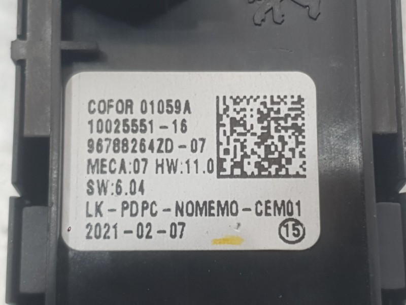 Recambio de mando elevalunas delantero izquierdo para citroën c4 iii (ba_, bb_, bc_) 1.2 puretech 130 (bahnsa, bahnsb) referenci