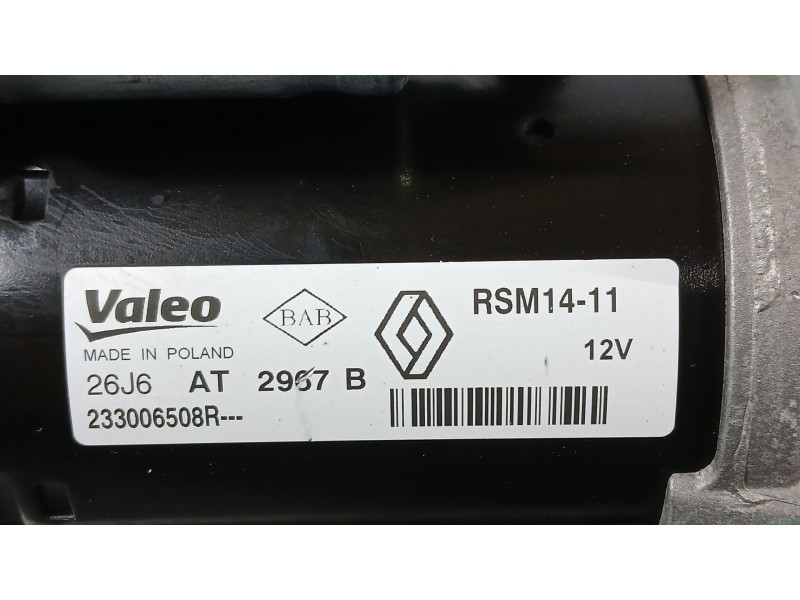 Recambio de motor arranque para renault clio iv (bh_) 1.5 dci 75 referencia OEM IAM 233006392R 233008223R 
