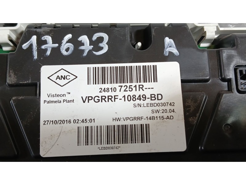 Recambio de cuadro instrumentos para renault clio iv (bh_) 1.5 dci 75 referencia OEM IAM 248104862R  