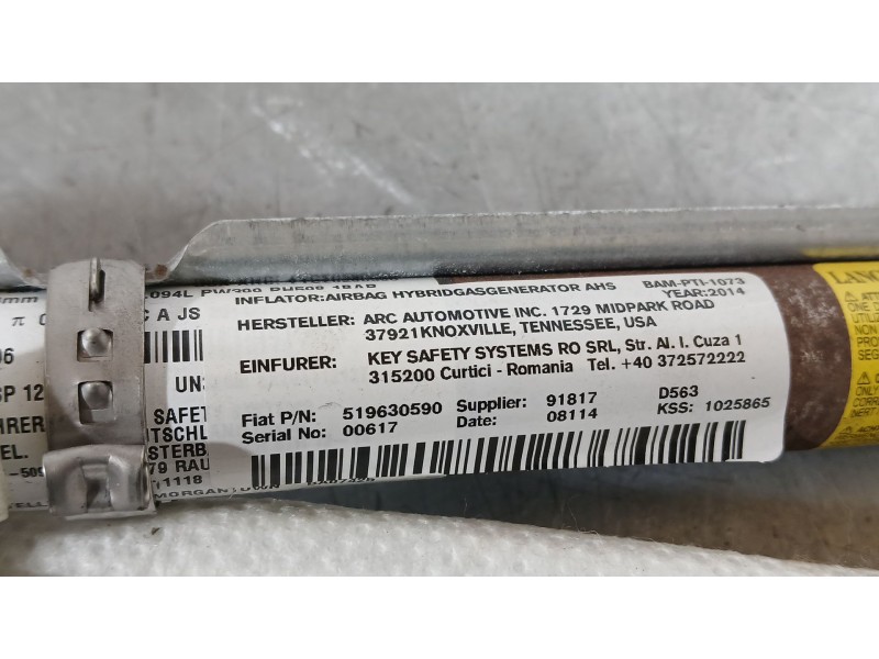 Recambio de airbag cortina delantero derecho para fiat 500l (351_, 352_) 1.4 (199lyb1b) referencia OEM IAM 0052080824  