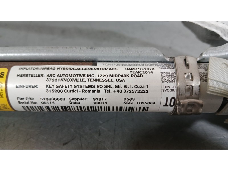 Recambio de airbag cortina delantero izquierdo para fiat 500l (351_, 352_) 1.4 (199lyb1b) referencia OEM IAM 0052080825  