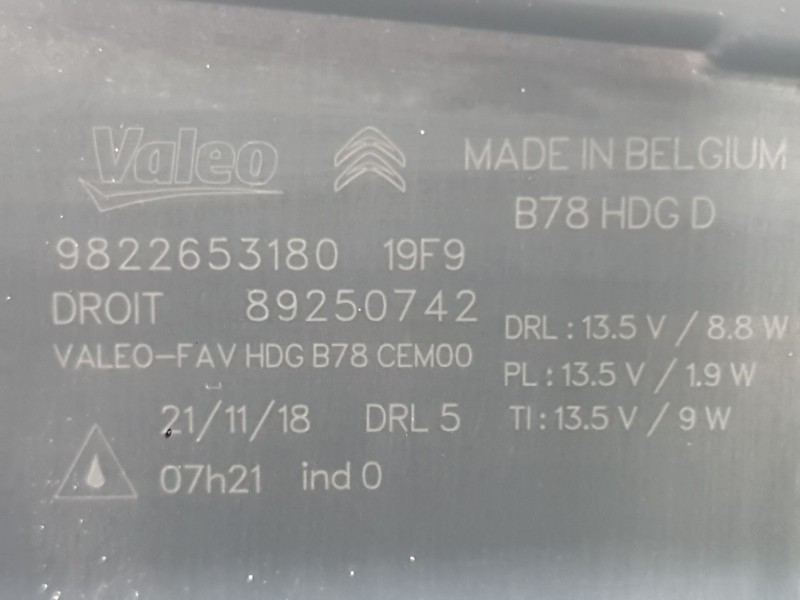 Recambio de piloto delantero derecho para citroën c4 spacetourer (3d_) 1.5 bluehdi 130 referencia OEM IAM   
