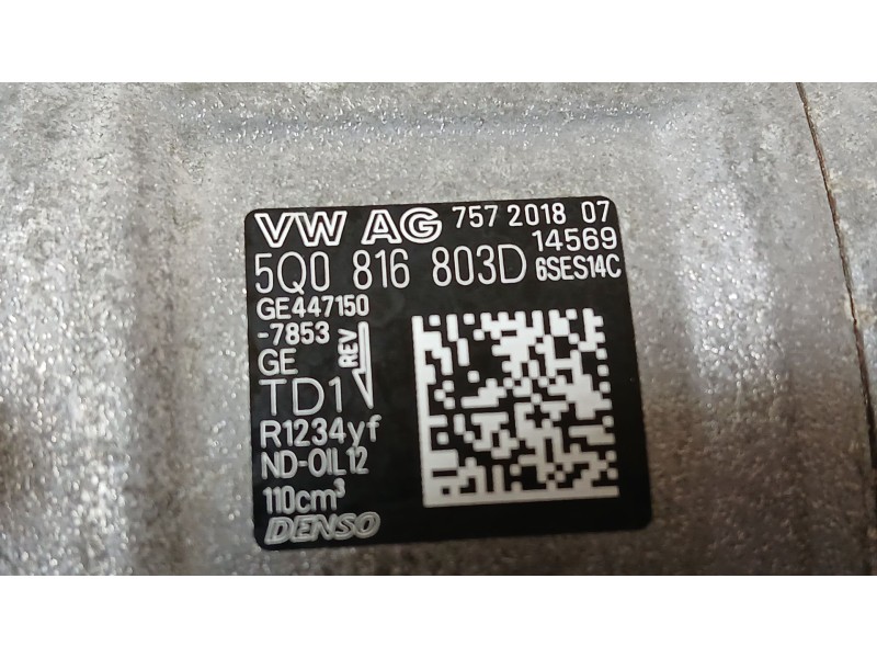 Recambio de compresor aire acondicionado para volkswagen polo vi (aw1, bz1, ae1) 1.0 referencia OEM IAM 5Q0816803D  
