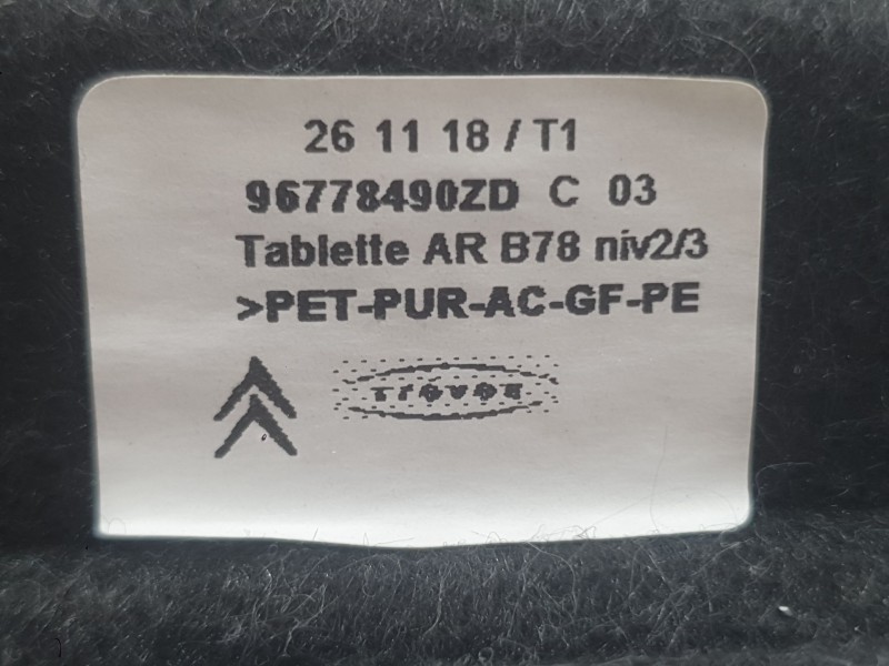Recambio de bandeja trasera para citroën c4 spacetourer (3d_) 1.5 bluehdi 130 referencia OEM IAM 96778490ZD  