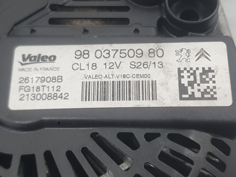 Recambio de alternador para citroën ds5 2.0 hdi 165 referencia OEM IAM 9803750980  