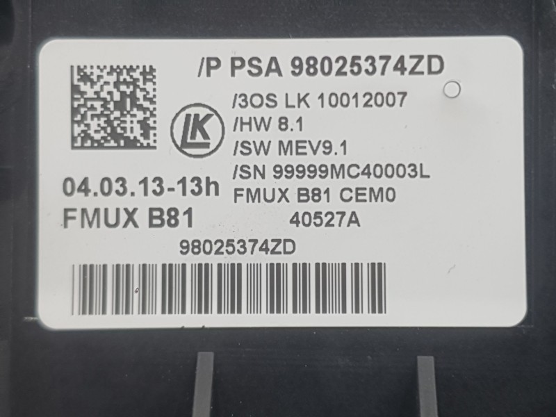Recambio de mando multifuncion para citroën ds5 2.0 hdi 165 referencia OEM IAM 98025374ZD AUDIO Y CALEFACCION 
