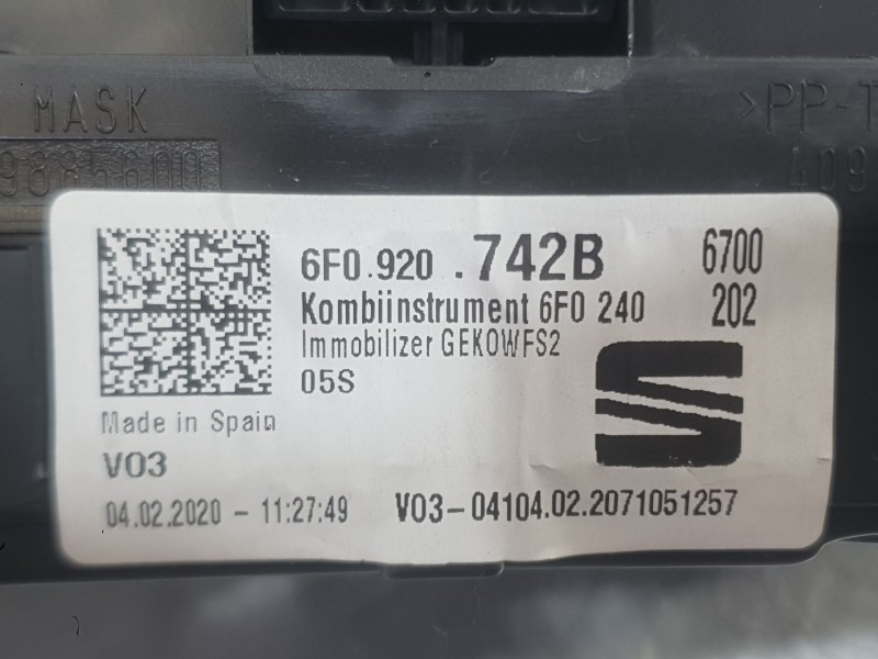 Recambio de cuadro instrumentos para seat ibiza (kj1) style referencia OEM IAM 6F0920740B  