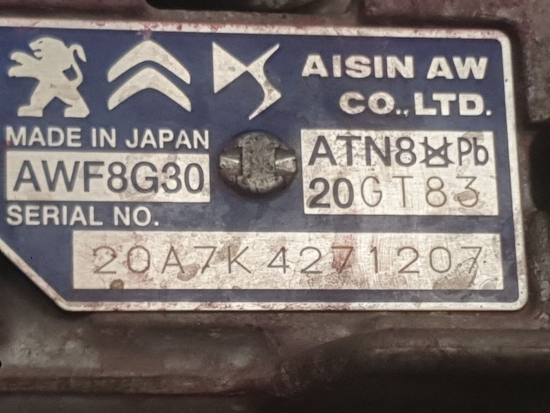 Recambio de caja cambios para citroën c5 aircross (ac_, aj_, ar_, a4_) 1.2 puretech 130 (arhnsj) referencia OEM IAM 20GT83 20A7K