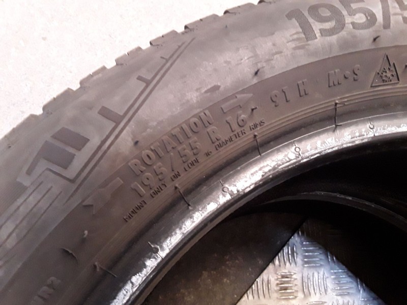 Recambio de neumatico pareja para neumaticos reutilizados - referencia OEM IAM 195551691V CONTINENTAL 195/55/16/91V