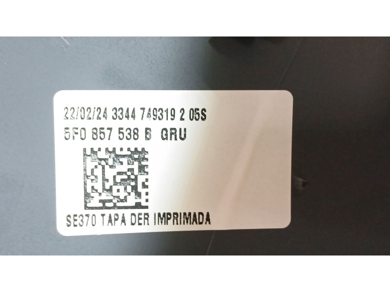 Recambio de carcasa retrovisor derecho para seat leon st (5f8) 1.4 tgi referencia OEM IAM 5F0857838B  