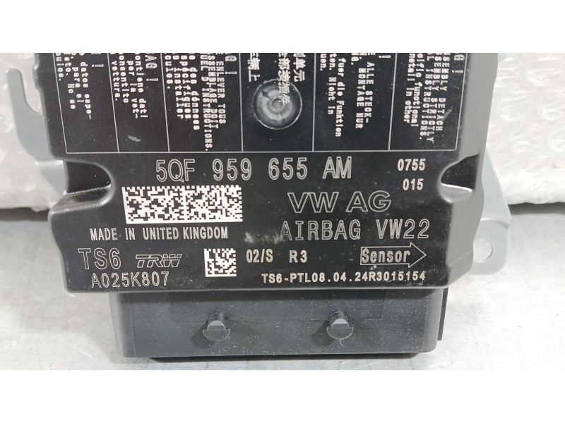 Recambio de centralita airbag para seat arona (kj7, kjp) 1.0 tsi referencia OEM IAM 5QF959655AM TRW A025K807