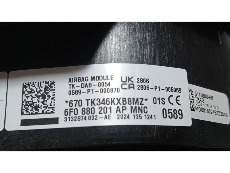 Recambio de airbag delantero izquierdo para seat ibiza v (kj1, kjg) 1.0 tsi referencia OEM IAM 6F0880201AP  3132874032