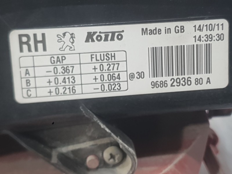 Recambio de piloto trasero derecho para peugeot 508 i (8d_) 1.6 hdi referencia OEM IAM 9686293680  