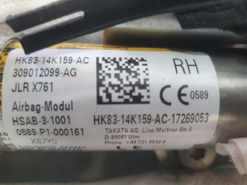 Recambio de airbag cortina delantero derecho para jaguar f-pace (x761) 2.0 td4 awd referencia OEM IAM T4A18148  