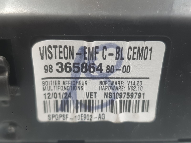Recambio de pantalla multifuncion para citroën jumpy iii furgoneta (v_) 1.5 bluehdi 120 referencia OEM IAM 9831665880  