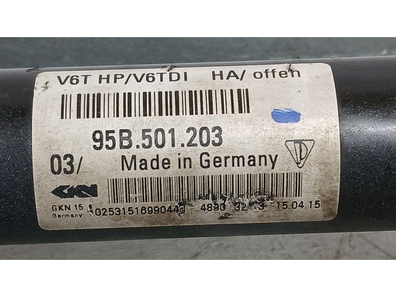 Recambio de transmision trasera derecha para porsche macan (95b) 3.0 s diesel referencia OEM IAM 95B501203  0253151699044