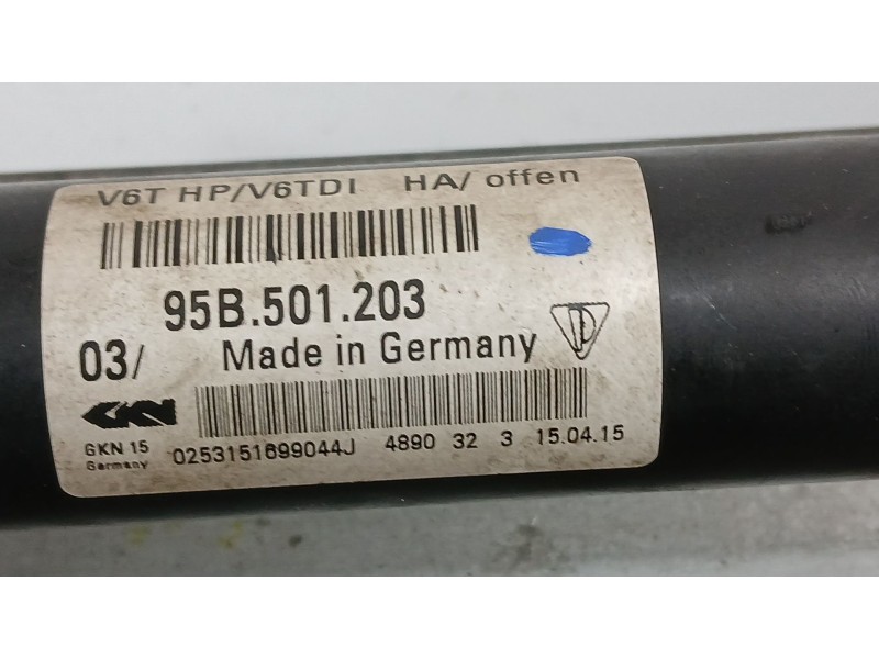 Recambio de transmision trasera izquierda para porsche macan (95b) 3.0 s diesel referencia OEM IAM 95B501203  0253151699044J