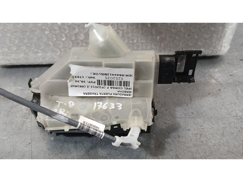 Recambio de cerradura puerta trasera derecha para opel corsa f (p2jo) 1.2 (68) referencia OEM IAM 9844412880  