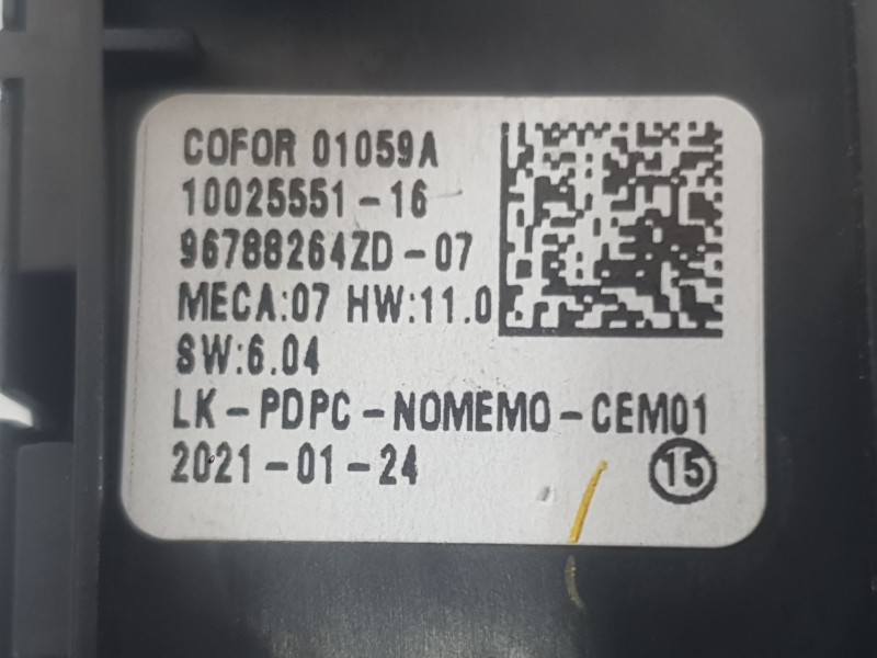 Recambio de mando elevalunas delantero izquierdo para opel corsa f (p2jo) 1.5 (68) referencia OEM IAM 96788281ZD  