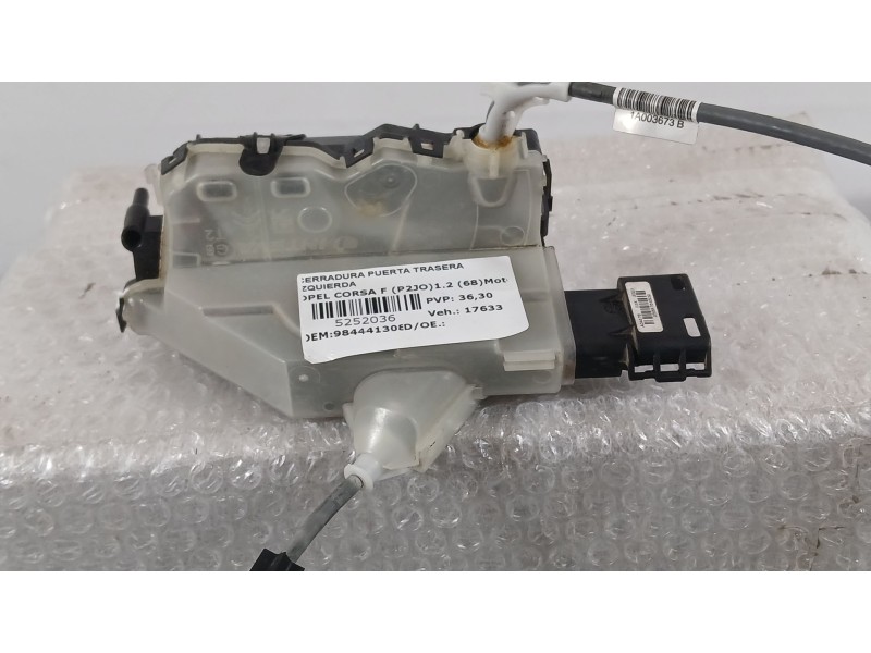 Recambio de cerradura puerta trasera izquierda para opel corsa f (p2jo) 1.2 (68) referencia OEM IAM 9844413080  