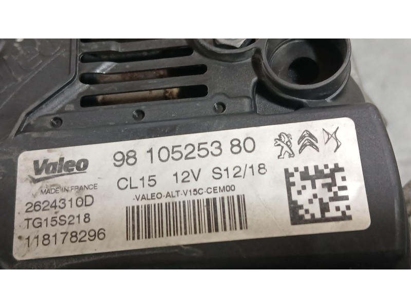 Recambio de alternador para peugeot 2008 i (cu_) 1.6 bluehdi 100 referencia OEM IAM 9810525380 1612458880 