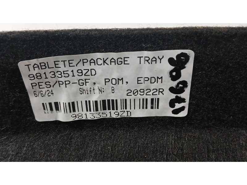 Recambio de bandeja trasera para citroën c3 iii (sx) 1.5 bluehdi 100 (sxyhyp, sxyhtu) referencia OEM IAM 98133519ZD  