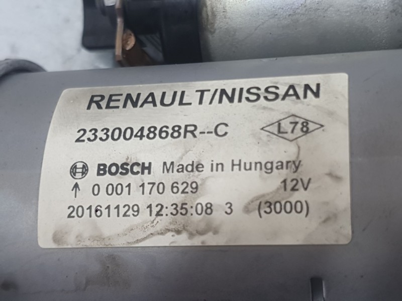 Recambio de motor arranque para renault megane iv hatchback (b9a/m/n_) 1.5 dci 110 (b9a3) referencia OEM IAM 233004868R BOSCH 00