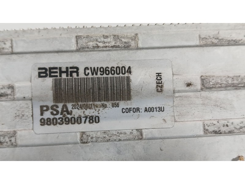 Recambio de intercooler para citroën c3 iii (sx) 1.5 bluehdi 100 (sxyhyp, sxyhtu) referencia OEM IAM 9803900780  