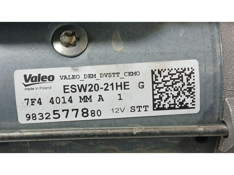 Recambio de motor arranque para citroën c3 iii (sx) 1.5 bluehdi 100 (sxyhyp, sxyhtu) referencia OEM IAM 9832577880 1686438280 